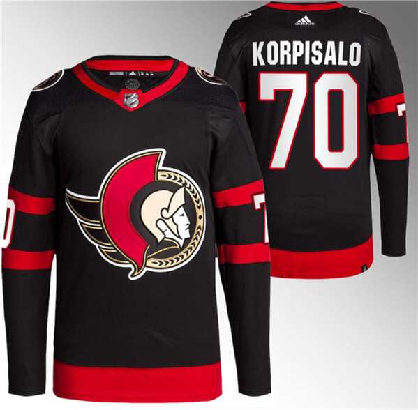 Mens Ottawa Senators #70 Joonas Korpisalo Black Stitched Jersey